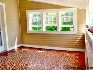 stenciled floor