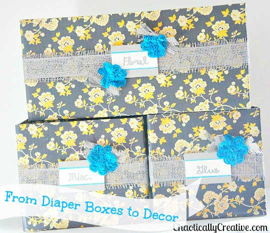 Organizational Boxes from Diaper Boxes - Michelle James Designs