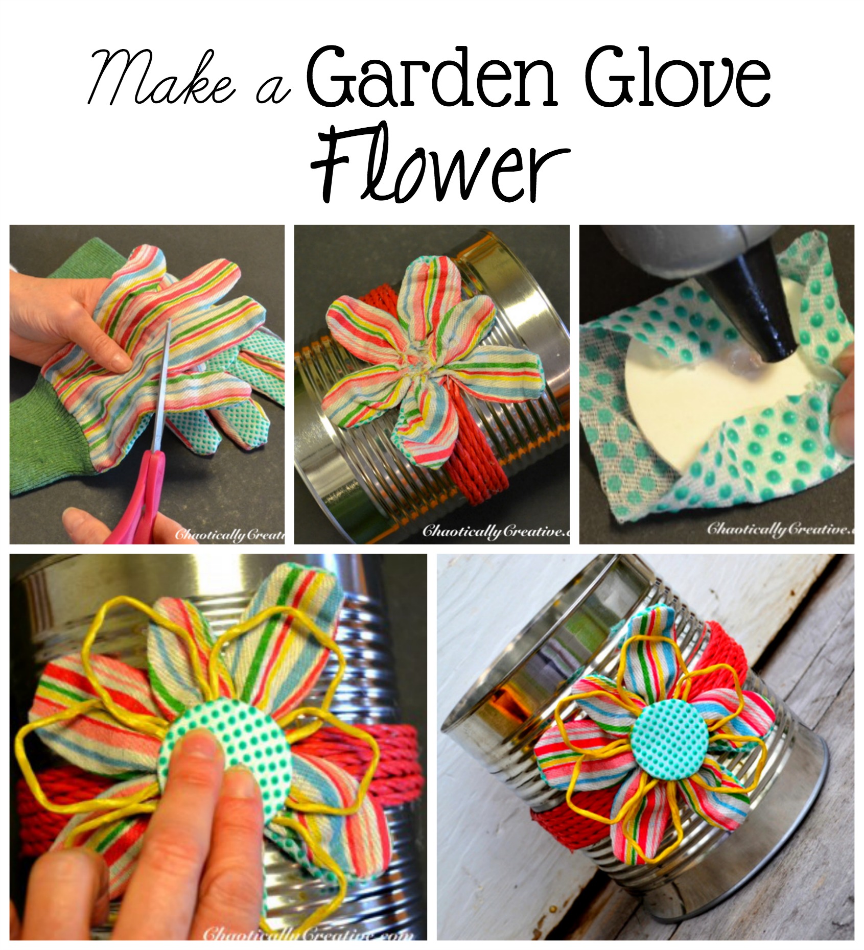 How to make a flower out of a garden glove 