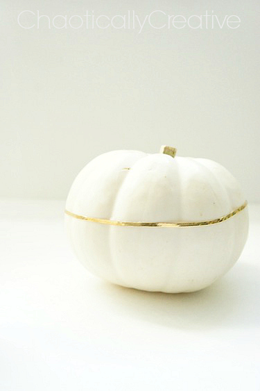 white and gold pumpkin