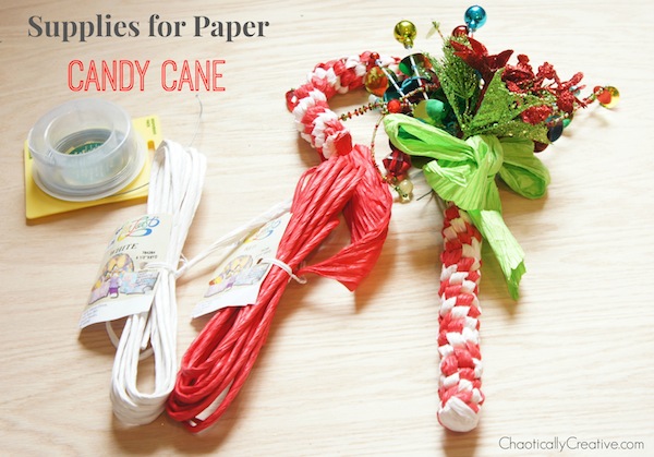 Supplies for Making a Paper Candy Cane