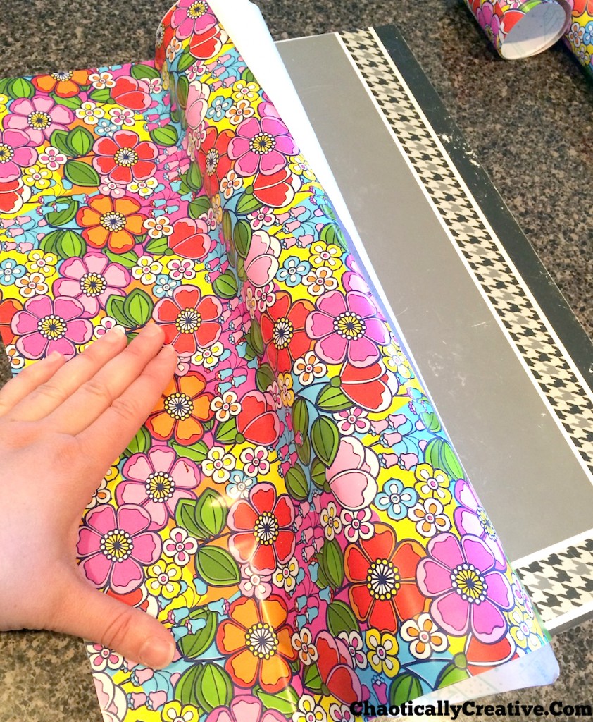 recovering an old placemat with a drawer liner.jpg