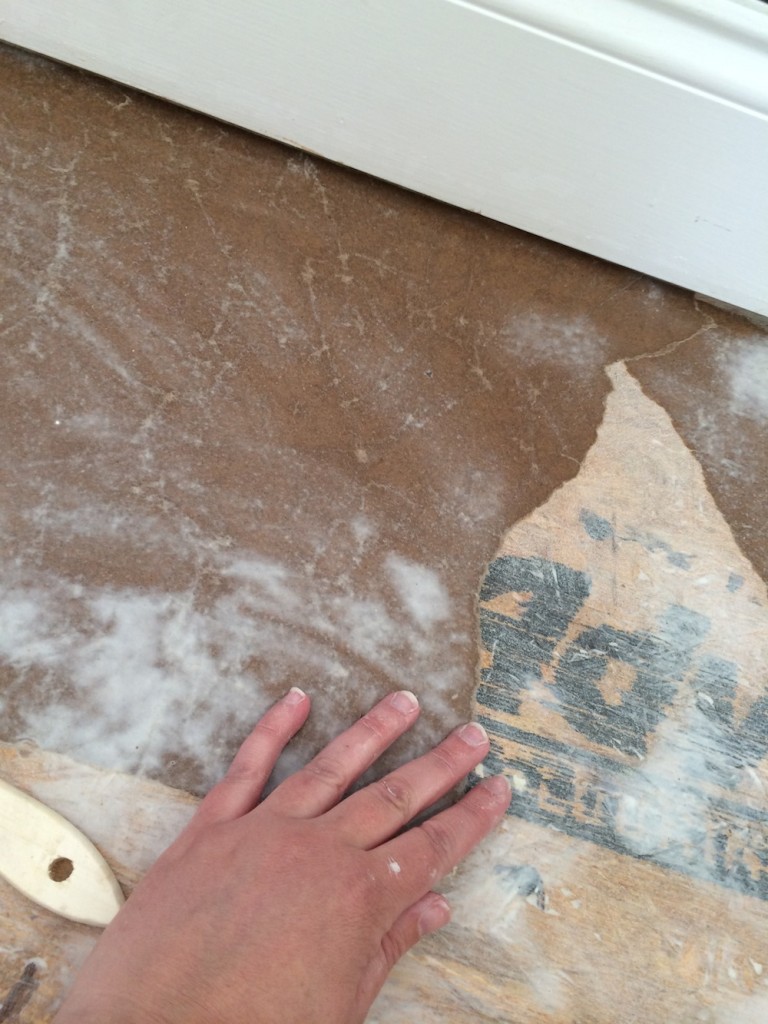 applying paper bag flooring