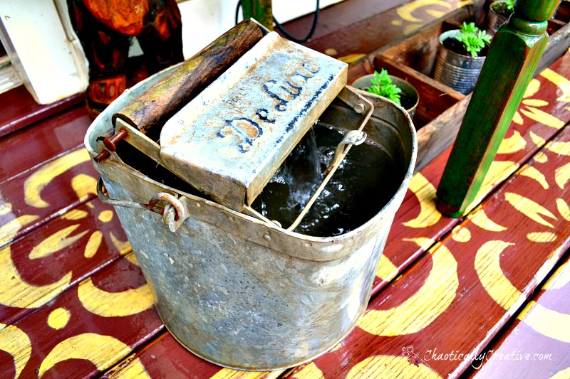 Vintage Mop Bucket Water Feature