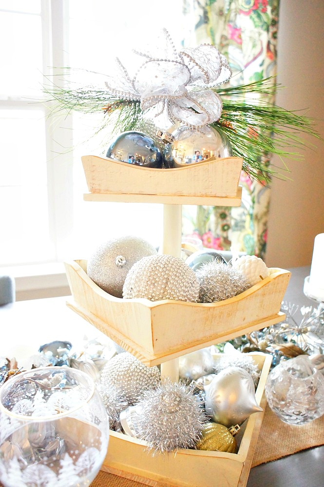 christmas ornaments table decor