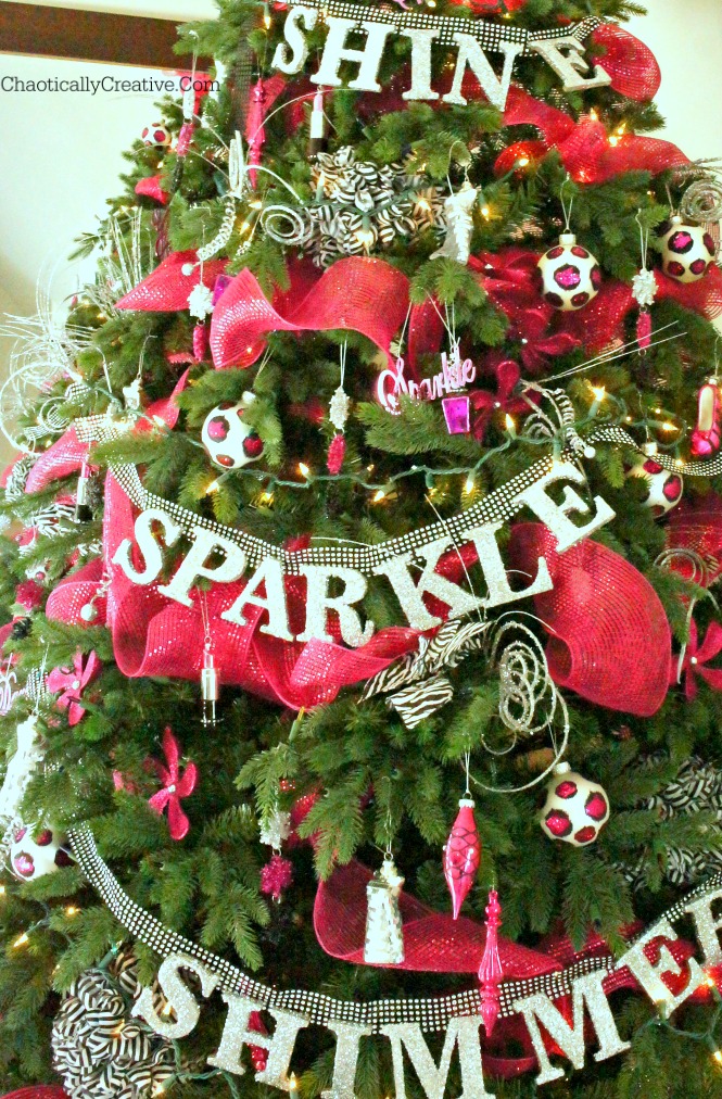 shine sparkle shimmer hot pink christmas tree