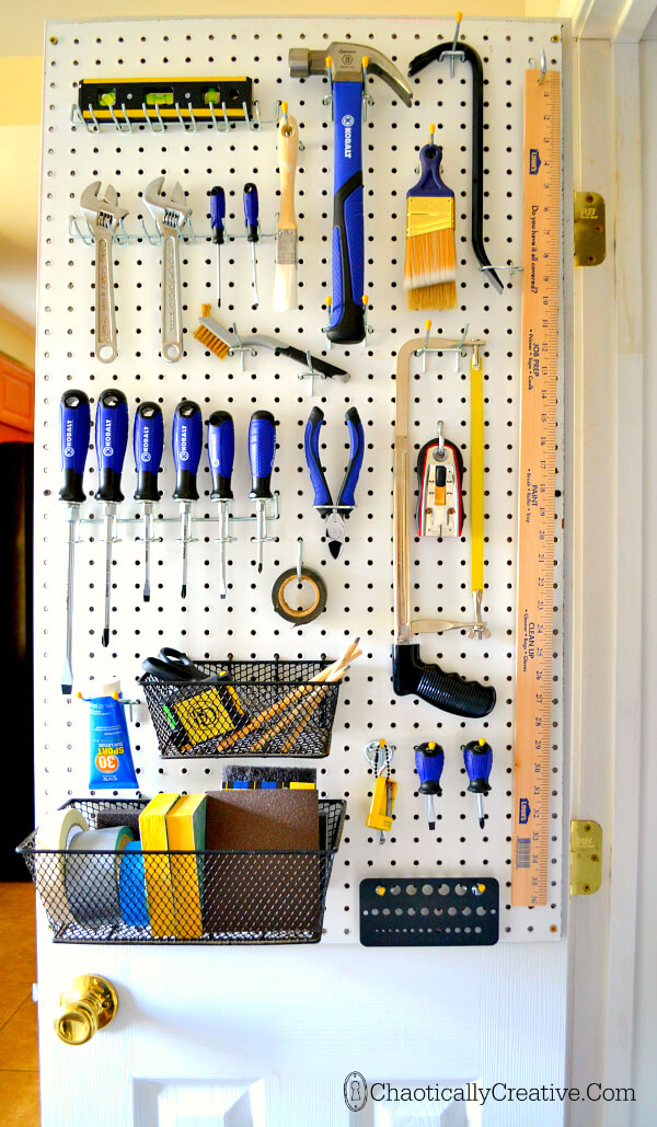 Closet Door Tool Storage - Chaotically Creative