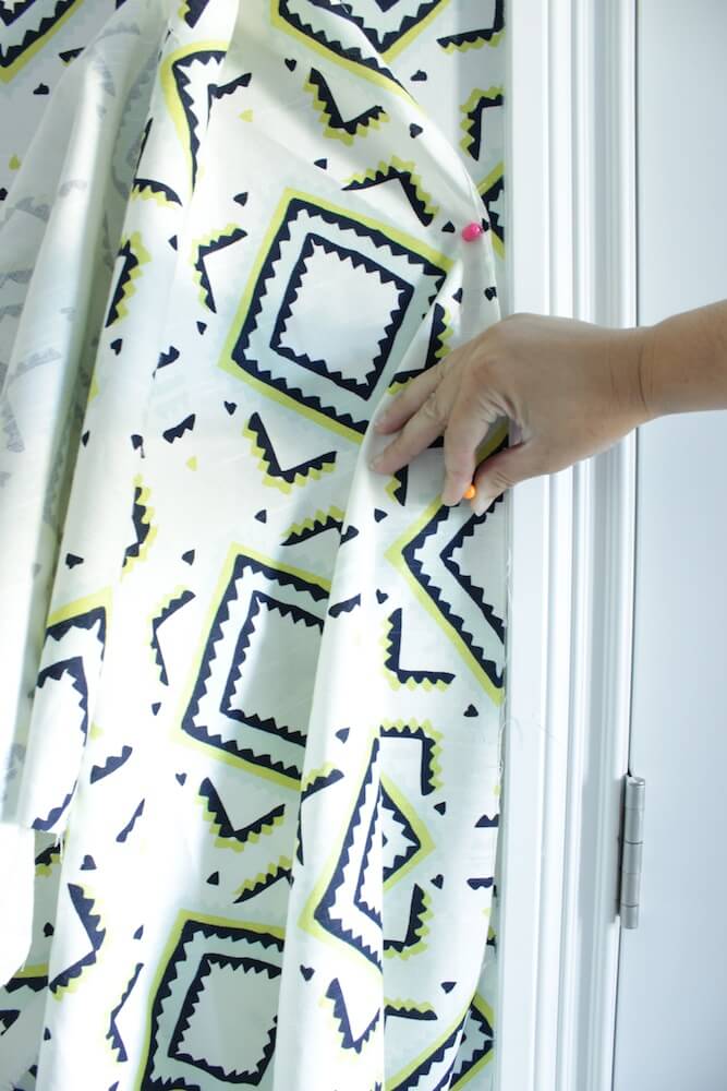 Pinning Fabric for DIY Fabric Wall