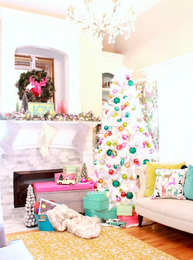 jewel toned christmas living room