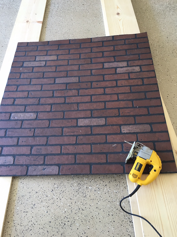 cutting-faux-brick-panel