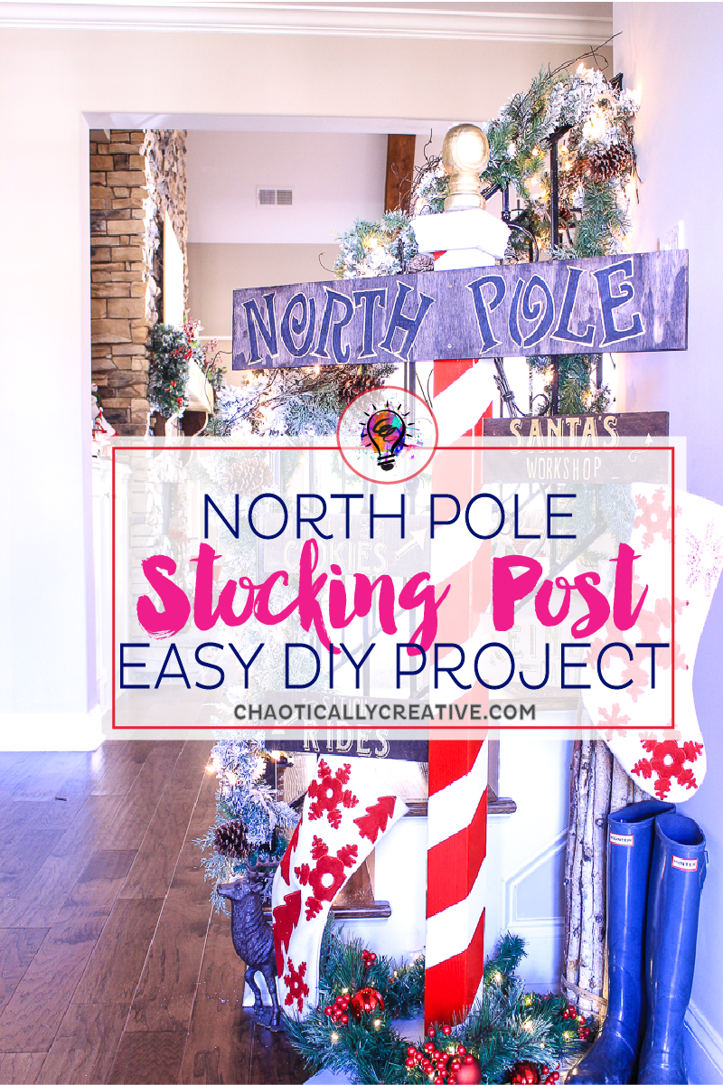 Super Easy Stocking Post DIY great alternative if you don't have a mantel