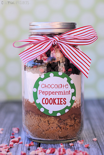 Chocolate Peppermint Cookies in A Jar