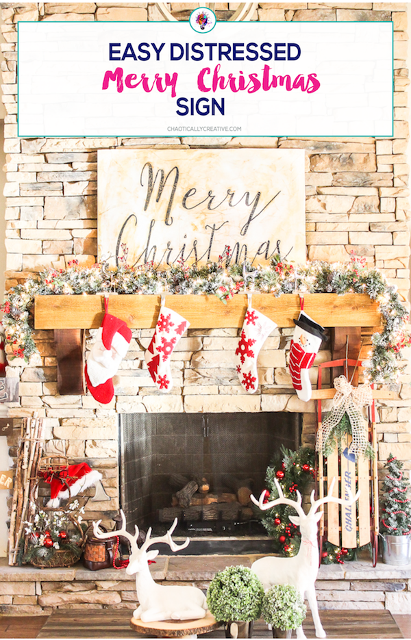 Easy Distressed Mery Christmas SIgn