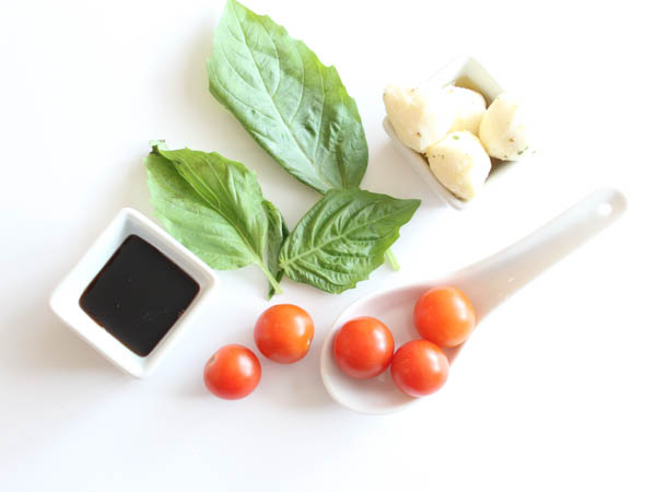 Ingredients for Caprese Salad Shooters