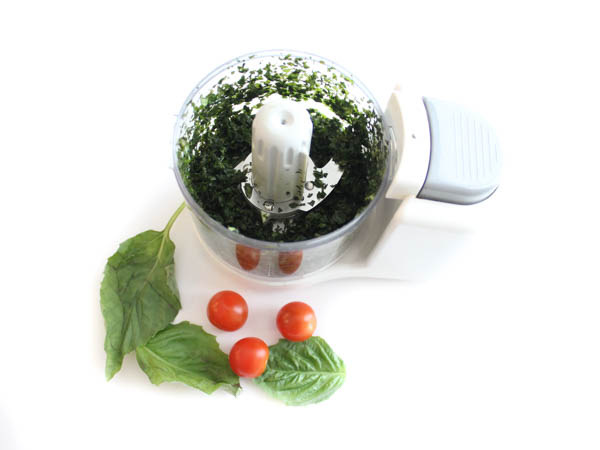 Shredded Basil for Caprese Salad Shooters