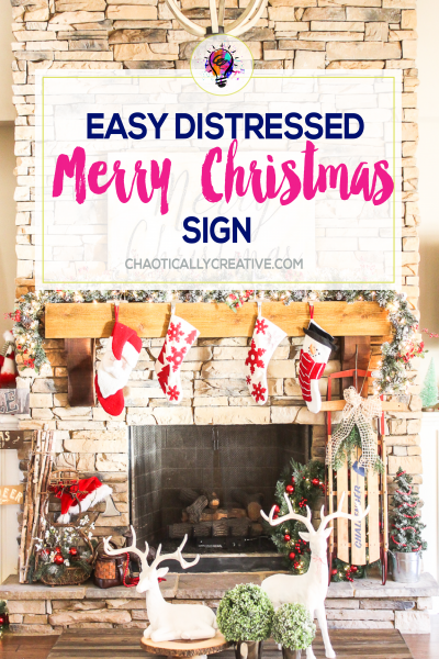 easy distressed merry christmas sign