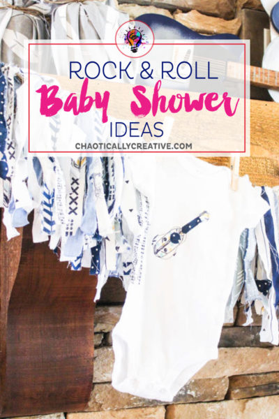 rock and roll baby shower ideas and guitar baby onesie